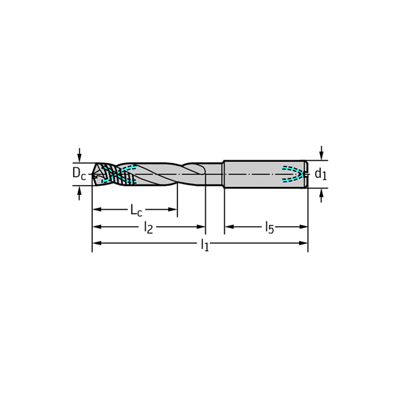 Walter DC170-12-15.500A1-WJ30EJ Brocas MDI con canal de refrigeración