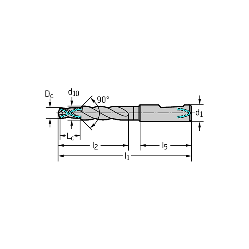 Walter DC260-03-06.800F1-WJ30ET Brocas MDI con canal de refrigeración