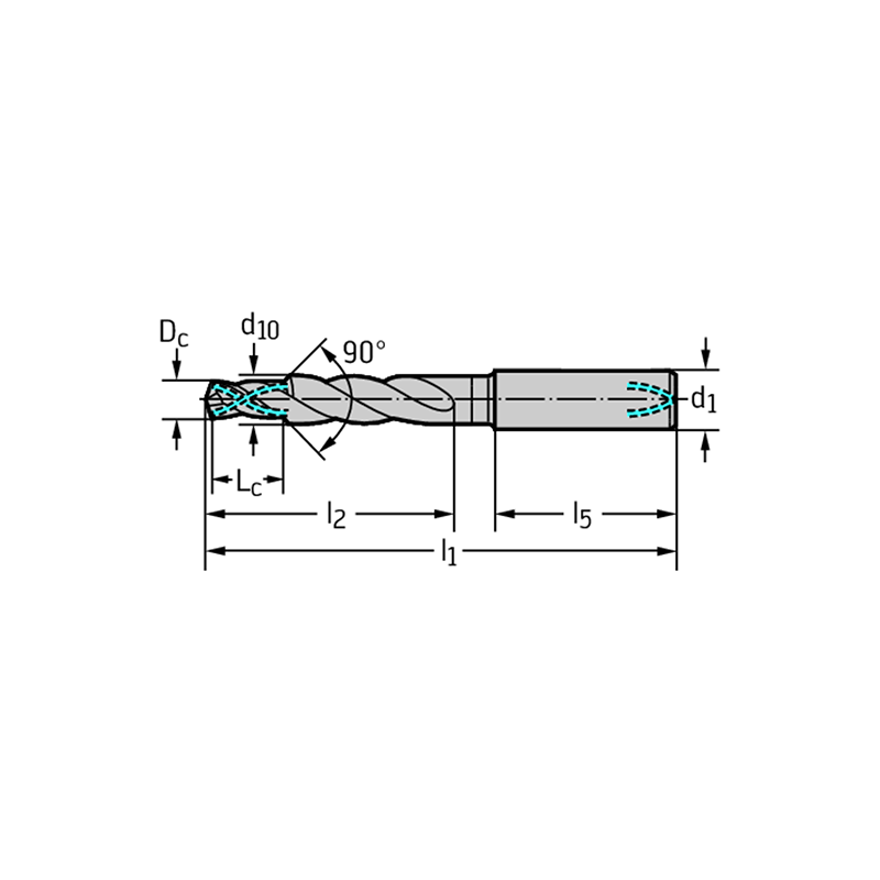 Walter DC260-03-12.000A1-WJ30ET Brocas MDI con canal de refrigeración