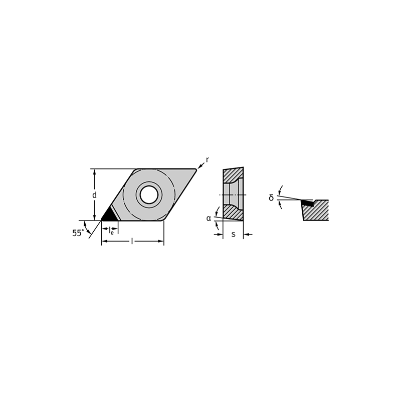 Walter DCGT070204FS-M1 WDN10 PKD: romboidales positivas 55° DCGT