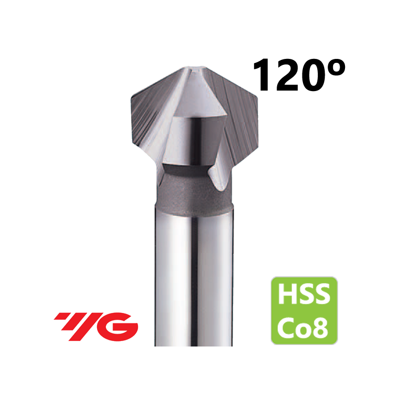 HSSCo8, THREE FLUTE COUNTERSINKS 120º