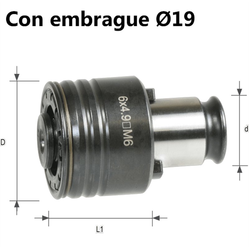 Pinzas de roscado con embrague para machos Ø19
