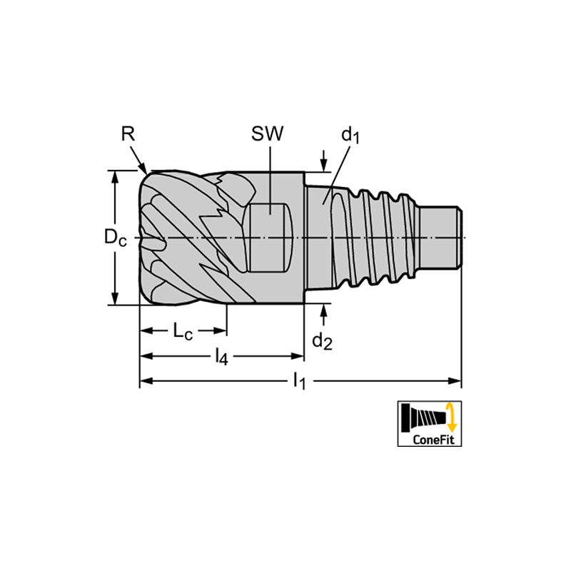Walter MC128-10.0E6P100-WJ30TF Fresas de escuadrar MDI