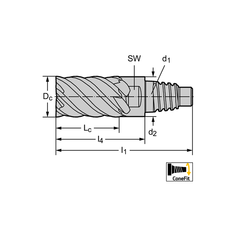 Walter MD128-16.0E6X-WJ30RD Fresas de escuadrar MDI