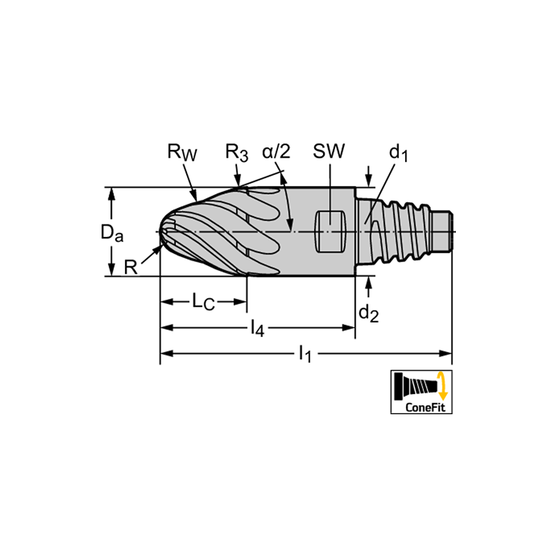 Walter MD838-16E8P301000-WJ30RD Fresas de segmento circular MDI