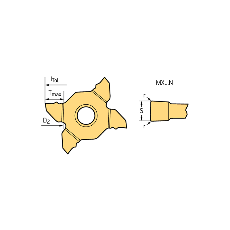 Walter MX22-2E050N01-GD8 WSM23S Ranurado y tronzado - Plaquitas de corte