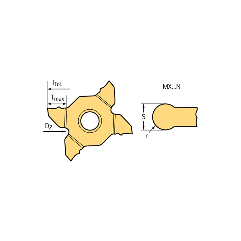 Walter MX22-2E300N15-RF5 WSM23S Ranurado y torneado de copiado - Plaquitas de corte