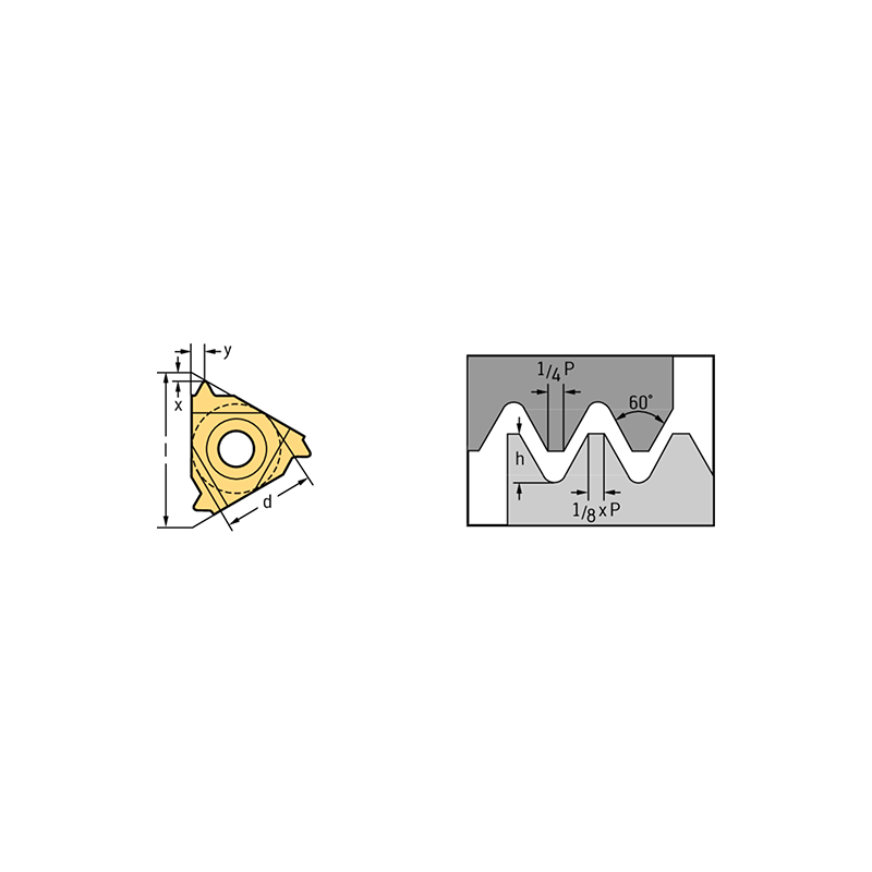 Walter NTS-EL-16 0.75ISO WXM20 Placas giratorias de rosca exterior – Perfil completo, métrica ISO 60° NTS