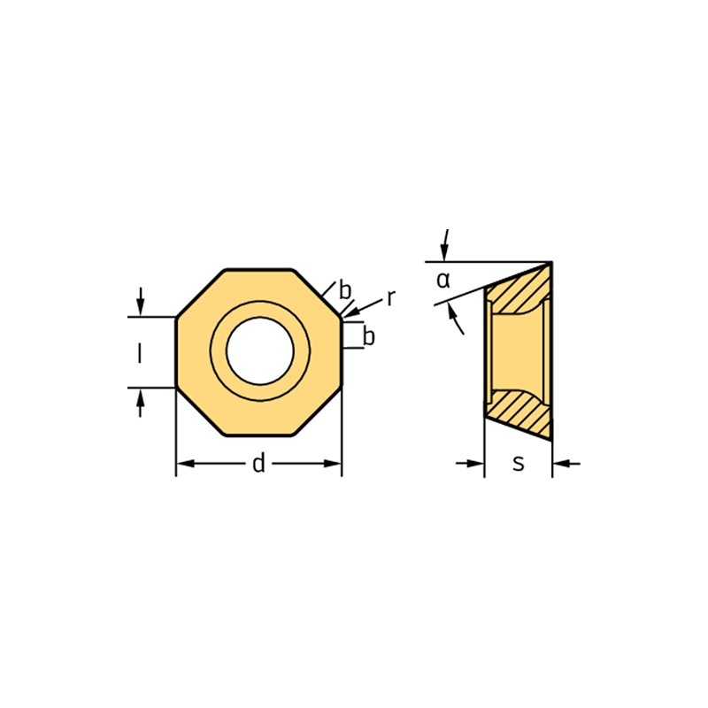 Walter ODHT0504ZZN-F57 WKP25S Octogonales positivas