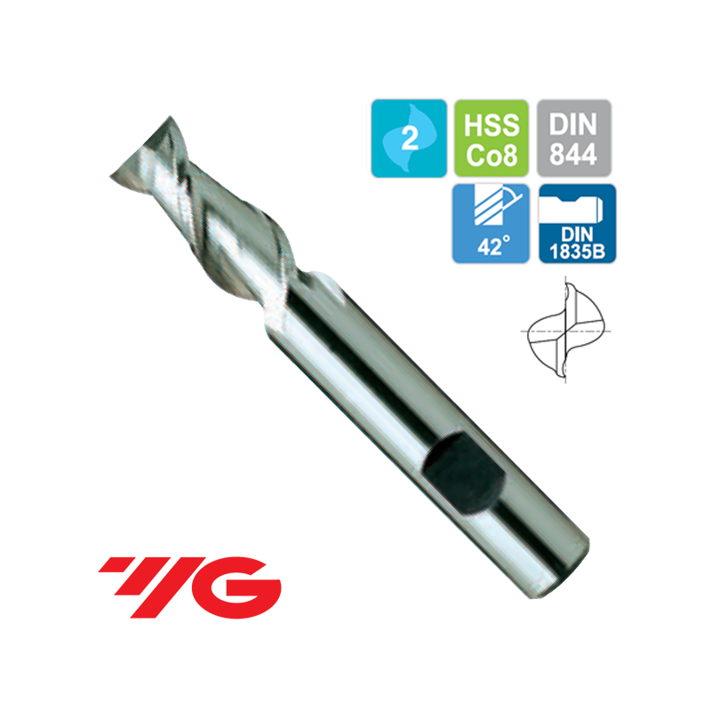 Fresa Acero HSSCo 2 Corte Aluminio DIN844 Fresa Acero HSSCo 2 Corte Aluminio DIN844