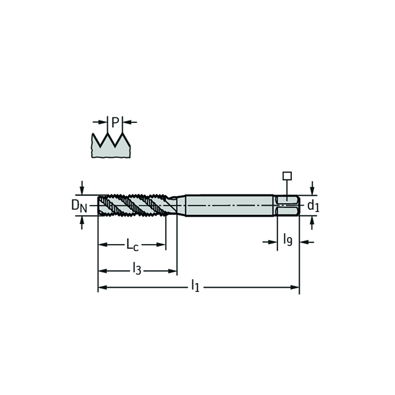 Walter TC120-M10-C0-WW60AG Machos de roscar a máquina HSS-E-PM