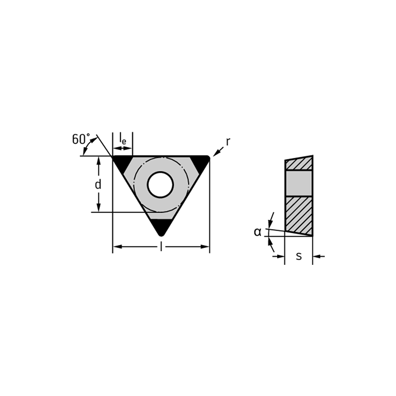 Walter TCGW110208TM-3 WBH10C CBN: triangulares positivas 60° TCGW