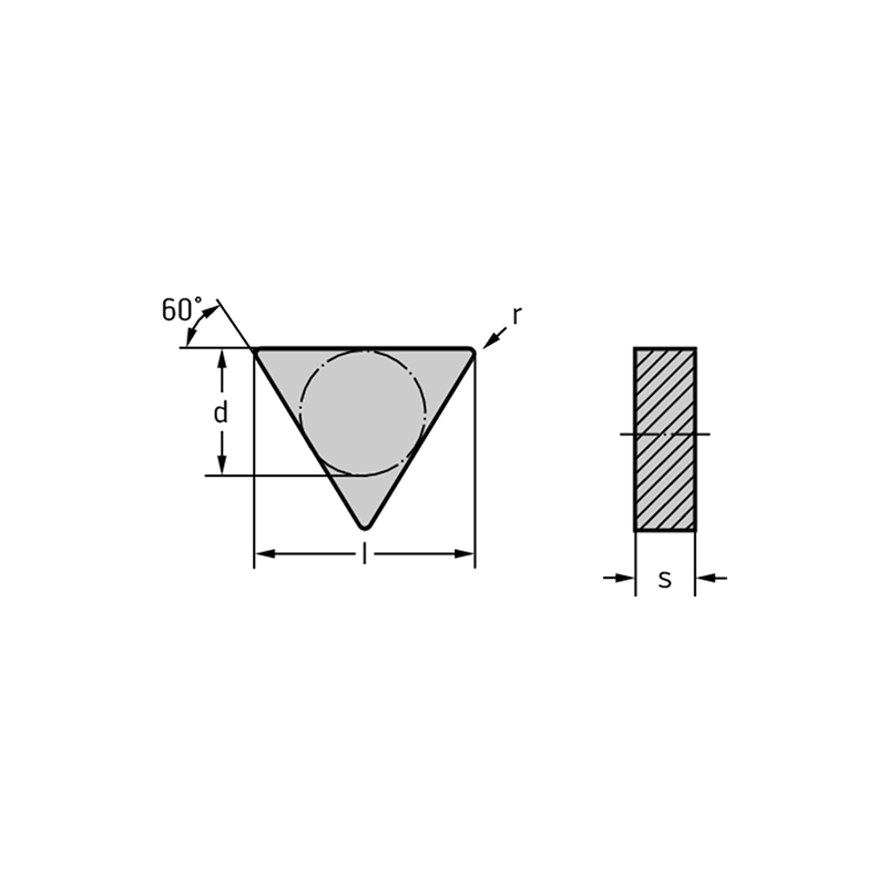 Walter TNGA160408T02020 WCK10 Cerámica: triangulares negativas 60°