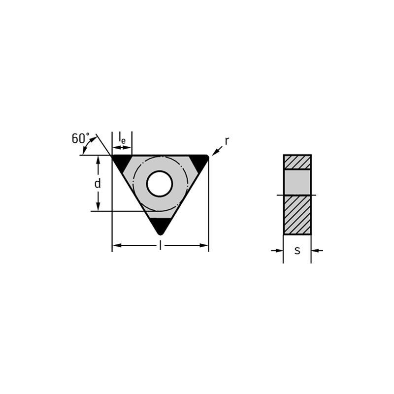 Walter TNGA160408TM-3 WBH10C CBN: triangulares negativas 60° TNGA