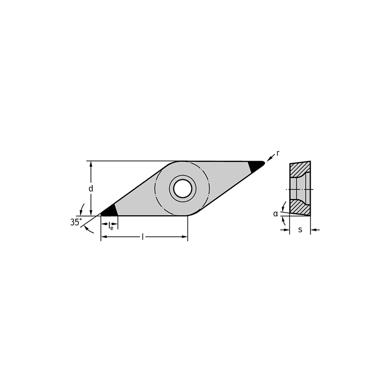 Walter VBGW160408TM-2 WBH10 CBN: romboidales positivas 35° VBGW