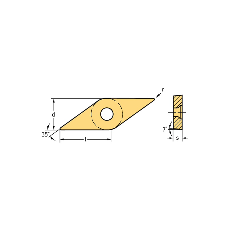 Walter VCGX0902ACFR WXP30 Romboidales positivas 35°