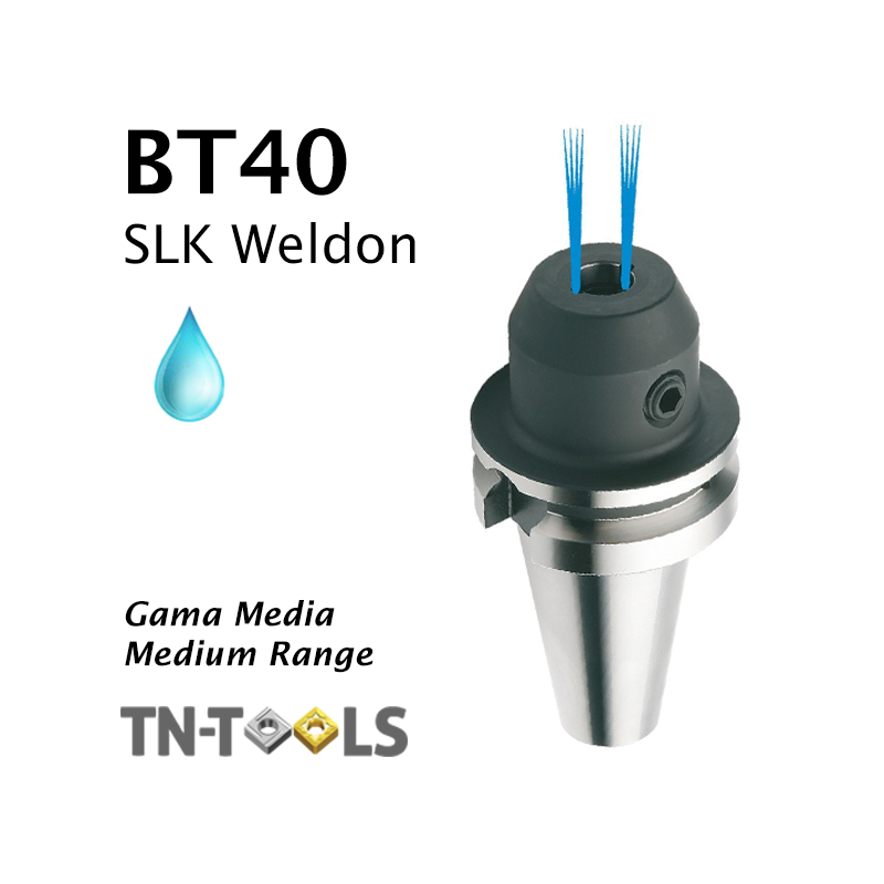 Cono Portafresas MAS403 BT40 Weldon Corto con Refrigeración Interna Gama Media Cono Portafresas MAS403 BT40 Weldon Corto con Refrigeración Interna Gama Media