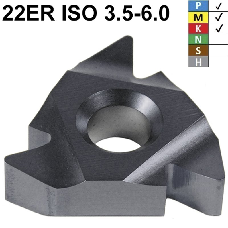 Placas de Roscado 22ER ISO Exterior de Pasos Métricos (3,5-6,0)