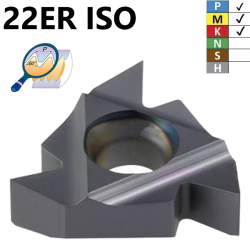 External Threading Inserts 22ER 60º Metric Pitch Coating TIALN (3,5-6,0)