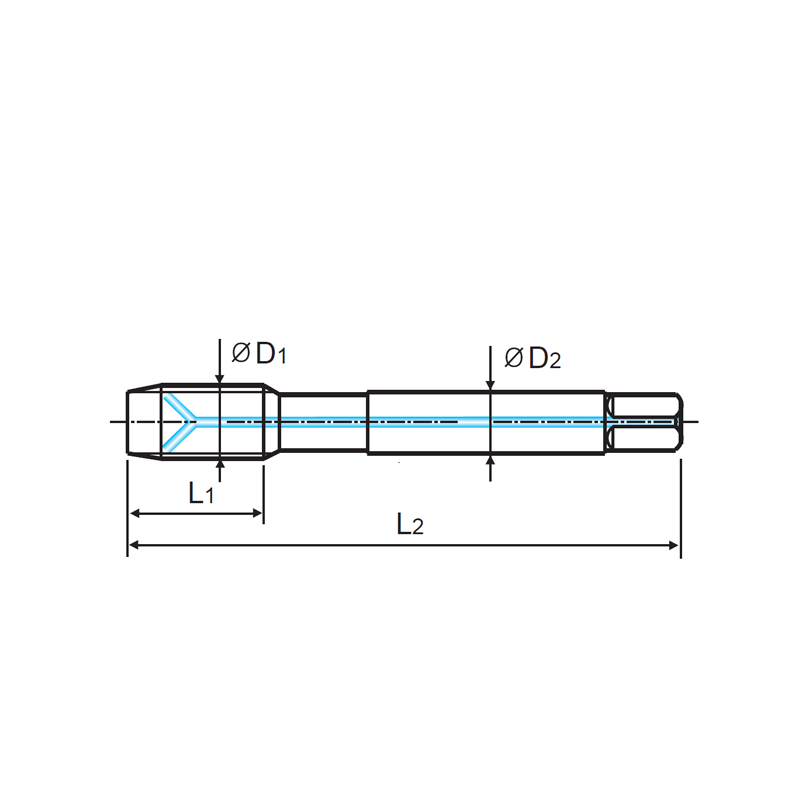 Macho Recto de Máquina Refrigerado  Métrico Iso Standard HSSE YG1