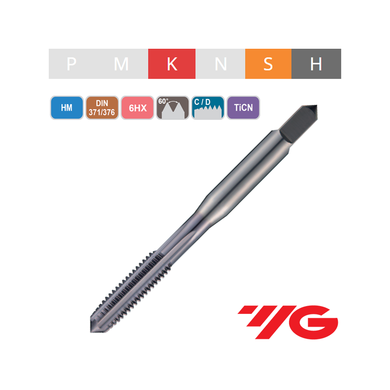 Macho Recto de Máquina Métrico Iso Standard Metal Duro (HRc50~60) YG1 Macho Recto de Máquina Métrico Iso Standard Metal Duro (HRc50~60) YG1