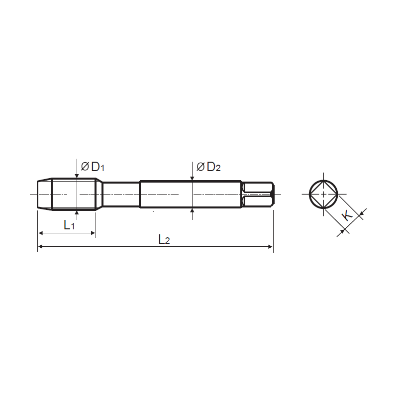 Macho Recto de Máquina Métrico Iso Standard Metal Duro (HRc50~60) YG1