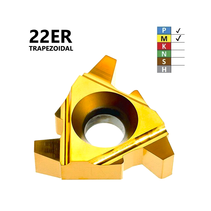 Placas de Roscado 22ER Trapezoidales Recubrimiento TIN