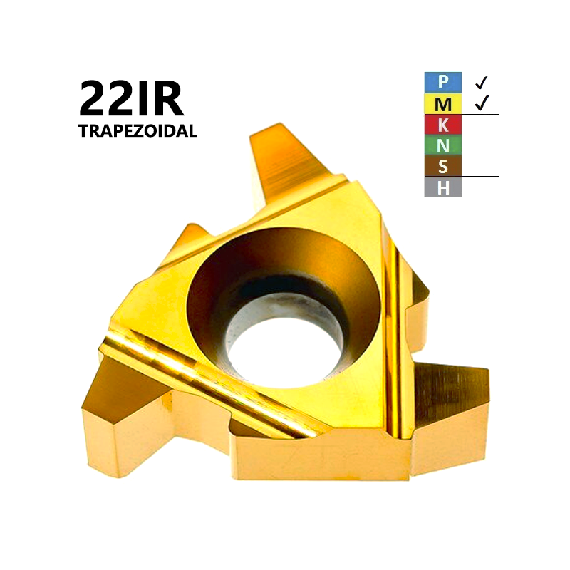 Placas de Roscado 22IR Trapezoidales (4,0-6,0) Recubrimiento TIN Placas de Roscado 22IR Trapezoidales (4,0-6,0) Recubrimiento TIN