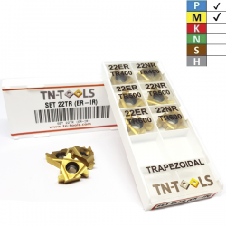 Threading Inserts Kit 22ER + IR ISO TN-TOOLS Metric Pitch (3,5 - 6,0) Coating TIN