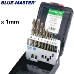 Set de Brocas en intervalos de Ø 1-10 x 1 mm DIN338 HSSCo5%  BLUE-MASTER