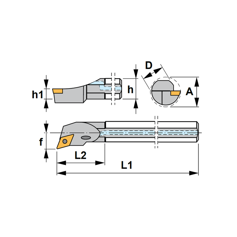 Set SDQC 107°30’ Internal Turning Holders