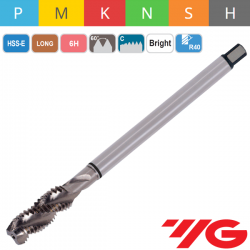 Spiral Flute Machine Tap with Long Shank Metric HSS-E YG1