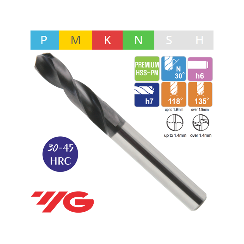 Broca Corta Premium HSS-PM MULTI-1 DRILLS MULTI-1 DRILLS TiAlN YG1 Broca Corta Premium HSS-PM MULTI-1 DRILLS MULTI-1 DRILLS TiAlN YG1