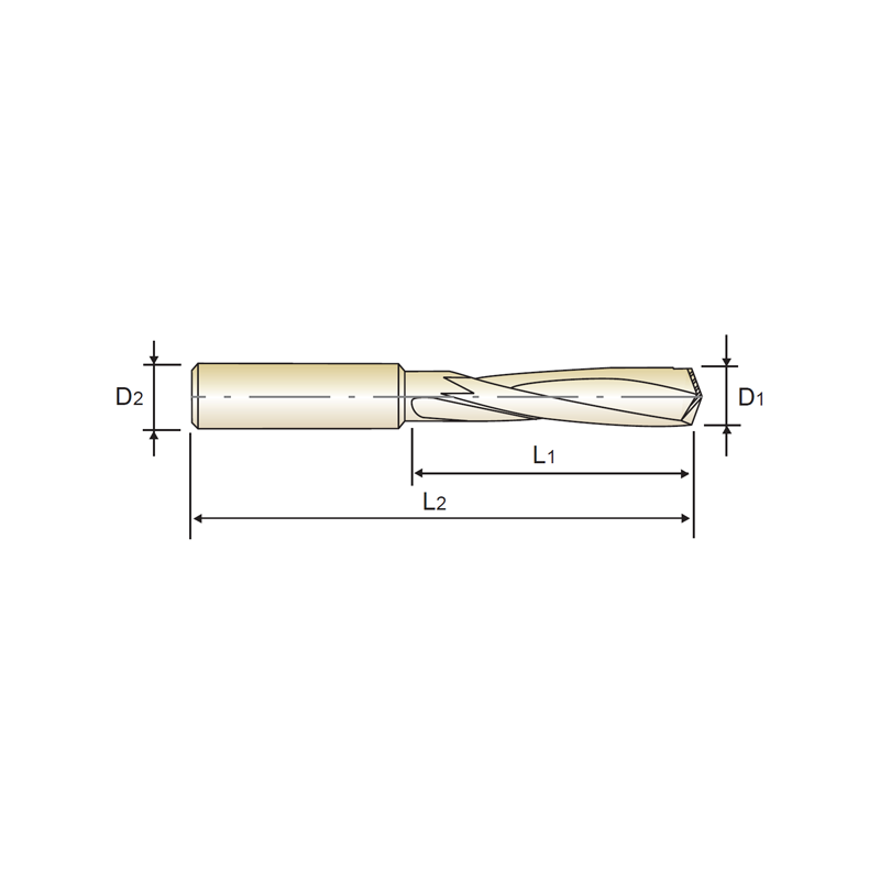 Broca Metal Duro Acero templado HRc70 Recubrimiento TiAlN YG1