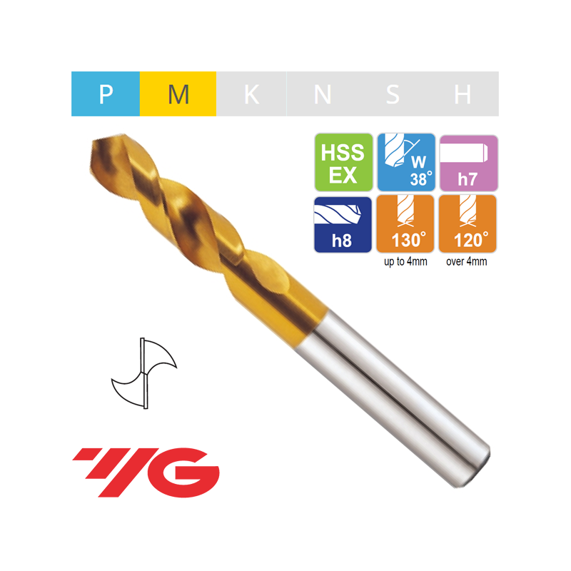 Broca Corta INOX HSS-EX, HPD-SUS TIN YG1 Broca Corta INOX HSS-EX, HPD-SUS TIN YG1