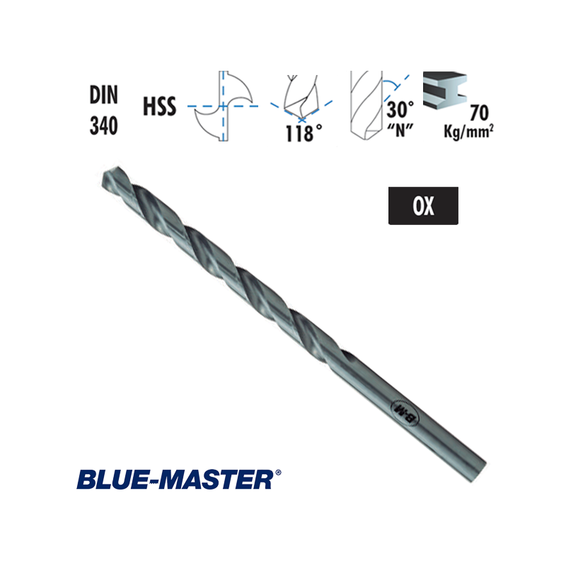 Broca Blue-Master DIN340 HSS Serie Larga