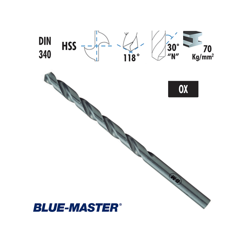 Broca Blue-Master DIN340 HSS Serie Larga Broca Blue-Master DIN340 HSS Serie Larga