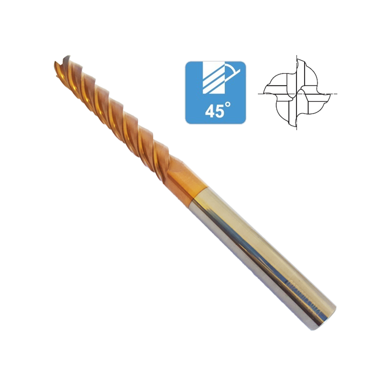 Fresa Metal Duro 4 Cortes Extra Larga Recubrimiento ACH 45-65 HRC Fresa Metal Duro 4 Cortes Extra Larga Recubrimiento ACH 45-65 HRC
