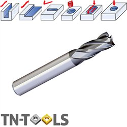 Fresa Metal Duro 4 Cortes Recubrimiento TiCN 56HRC