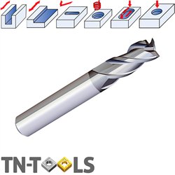 Fresa Metal Duro 3 Cortes Recubrimiento TiCN 56HRC