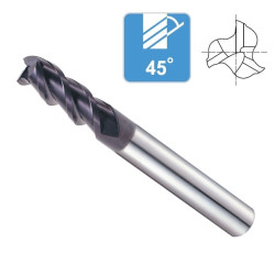 Fresa Metal Duro 3 Cortes Serie Larga Recubrimiento TiCN 56HRC