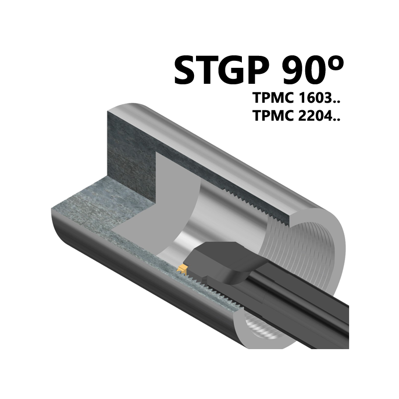 Portaherramientas de Roscado Interior Para Torno STGP 90° Roscado Vertical a La Arista
