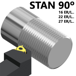 Portaherramientas de Roscado Exterior Para Torno STAN 90º para Plaquita Negativa Multifunción