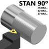 Portaherramientas de Roscado Exterior Para Torno STAN 90º para Plaquita Negativa Multifunción