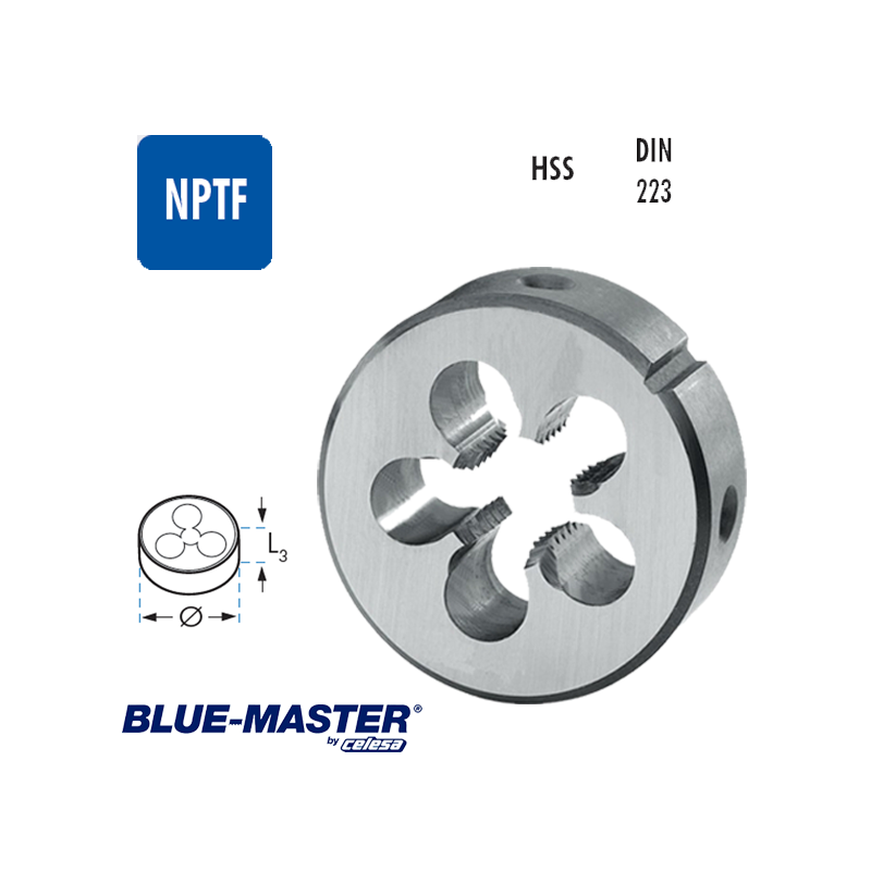 Terrajas Blue-Master para Roscar a Mano HSS NPTF Rosca Americana Terrajas Blue-Master para Roscar a Mano HSS NPTF Rosca Americana