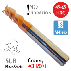 Mills Carbide 3 Cortes Recubrimiento ACH 45-65 HRC Hélice Variable de Corte Reforzado Antivibratoria