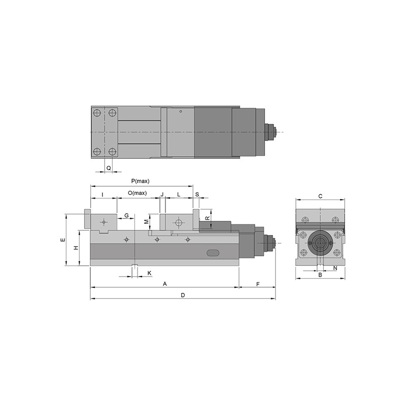 Precision vice ALQ-160G/HV mechanical with mechanical booster