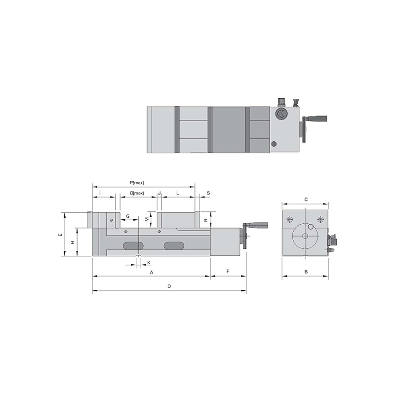Étau de précision AMP-165G/HV pneumatique et hydraulique