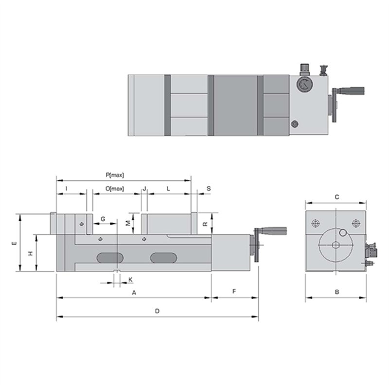 Étau de précision AMP-300G/HV pneumatique et hydraulique