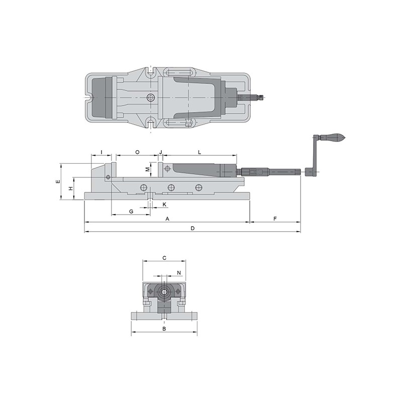 Precision vice MP-50A mechanical with mechanical booster